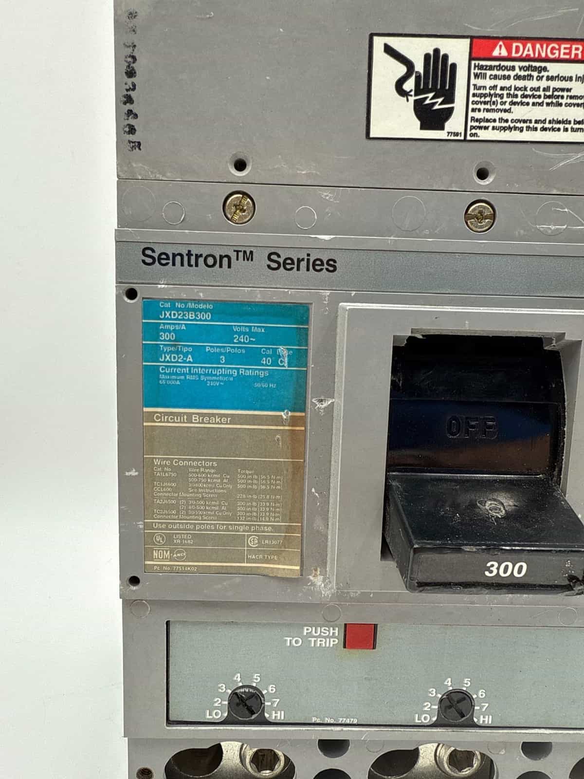 300 Amps, Siemens #JXD23B300, Circuit Breaker, 3-Pole, 240 Volts - Image 2