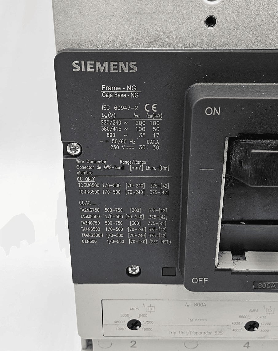 800 Amps, Siemens #LNX3B800, Circuit Breaker, 2-Pole, 600 Volts - Image 2