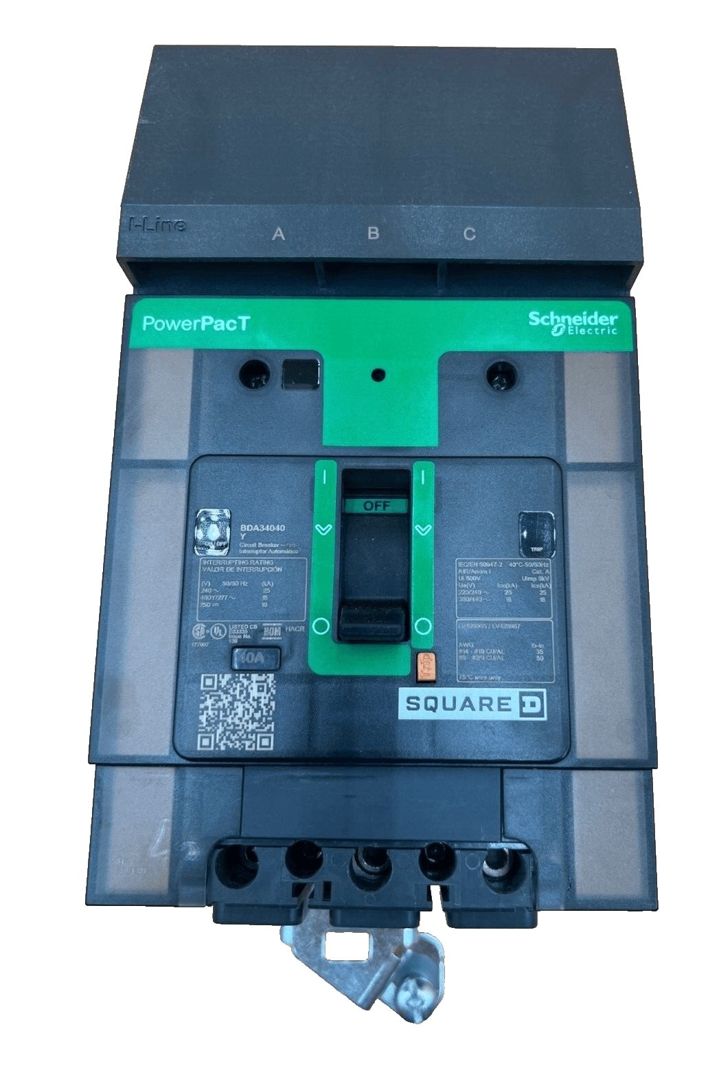 40 Amps, Square D #BDA34040Y, I-Line Circuit Breaker, 3-Pole, 480 Volts, NEW - Image 3