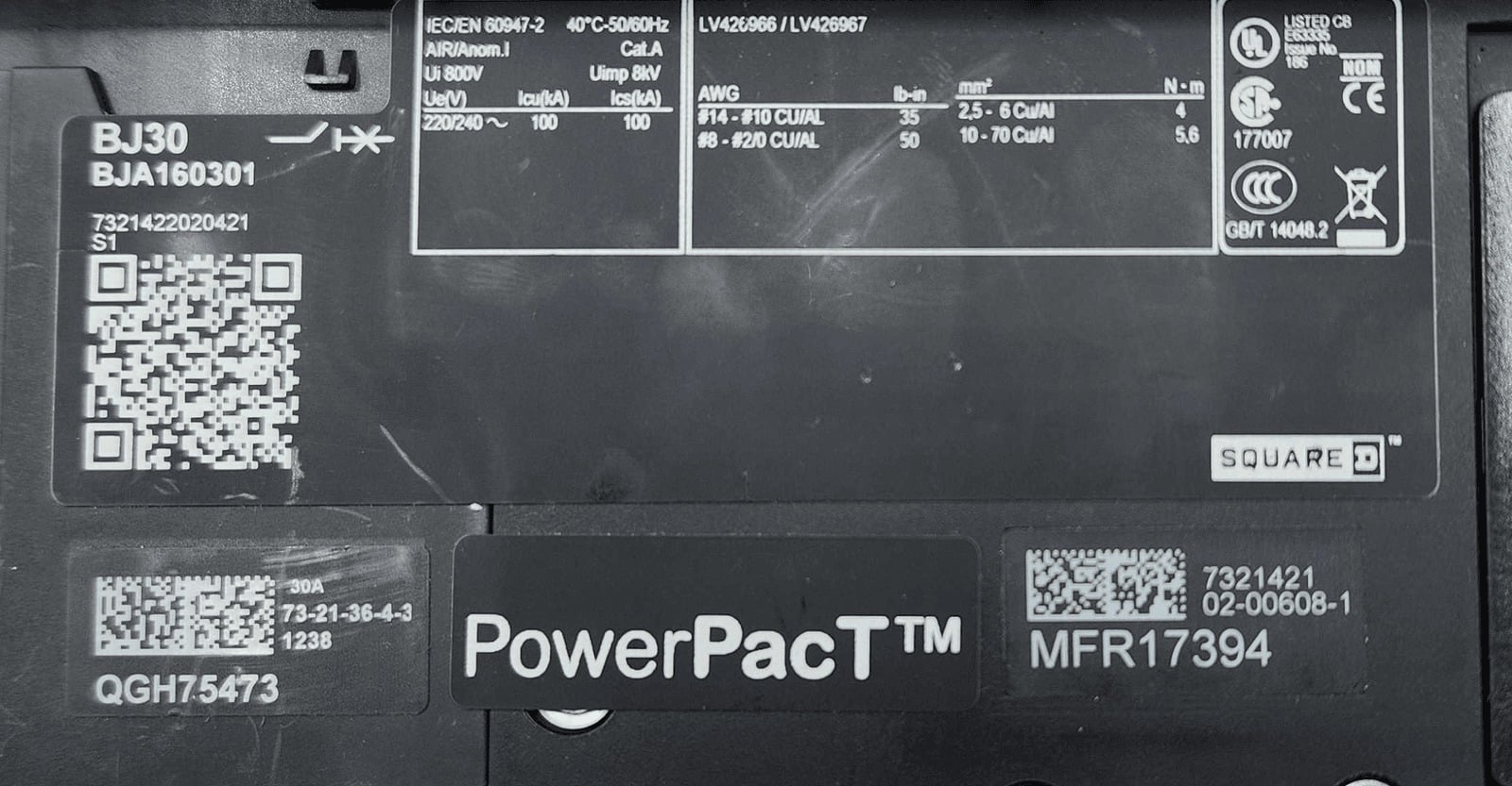 30 Amps, Square D #BJA160301, Circuit Breaker, 1-Pole, 277 Volts - Image 6