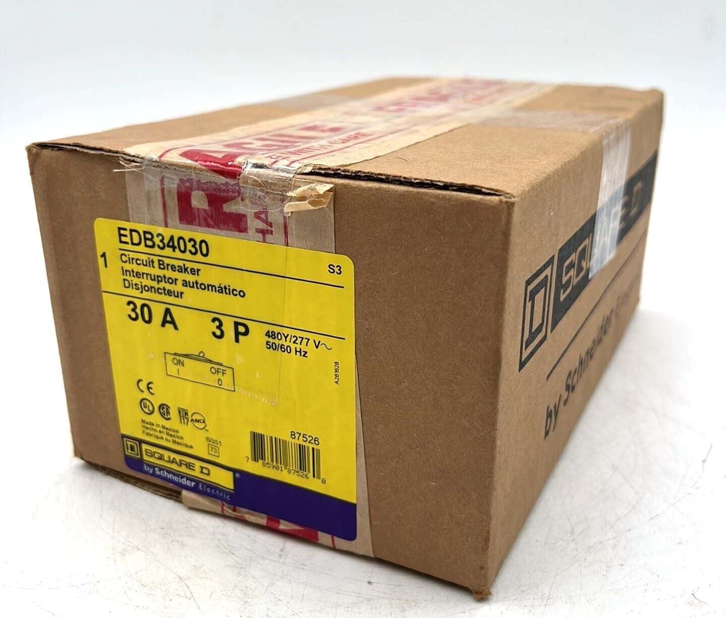 30 Amps, Square D #EDB34030, Circuit Breaker, 3-Pole, 480 Volts, NEW - Image 3