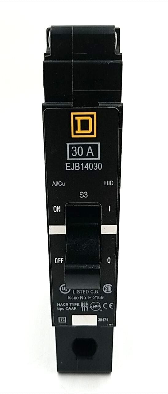 30 Amps, Square D #EJB14030, Circuit Breaker, 1-Pole, 277 Volts, Bolt-On, NEW - Image 1