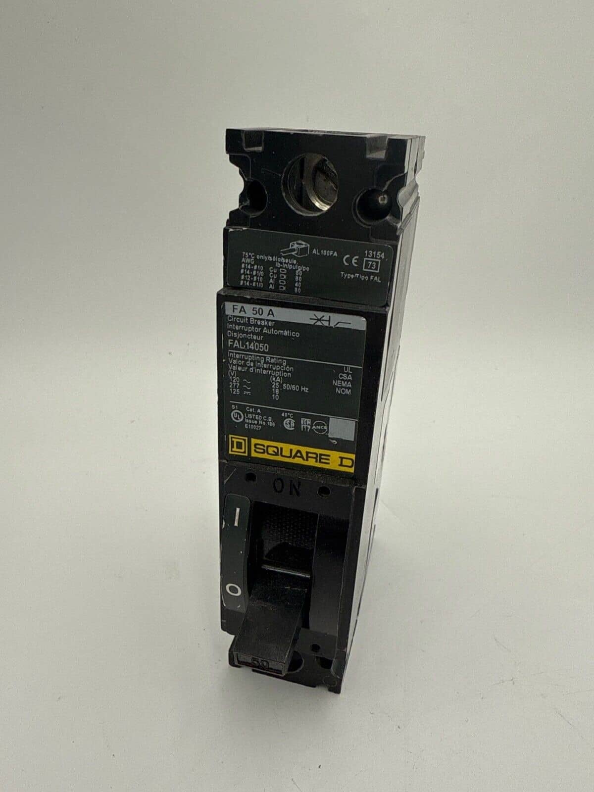 50 Amps, Square D #FAL14050, Circuit Breaker, 1-Pole, 277 Volts - Image 2