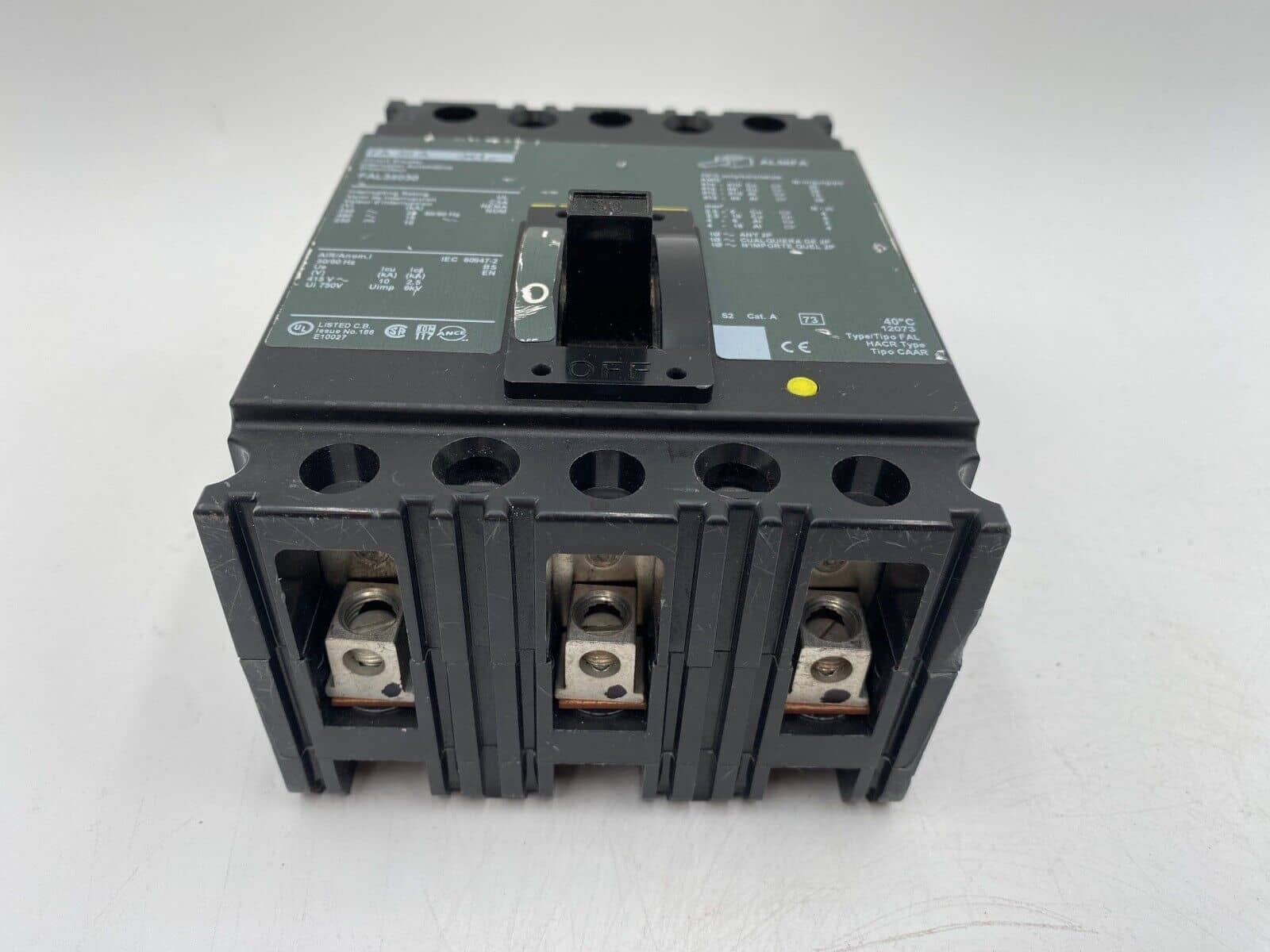 30 Amps, Square D #FAL34030, Circuit Breaker, 3-Pole, 480 Volts, Bolt-On - Image 3