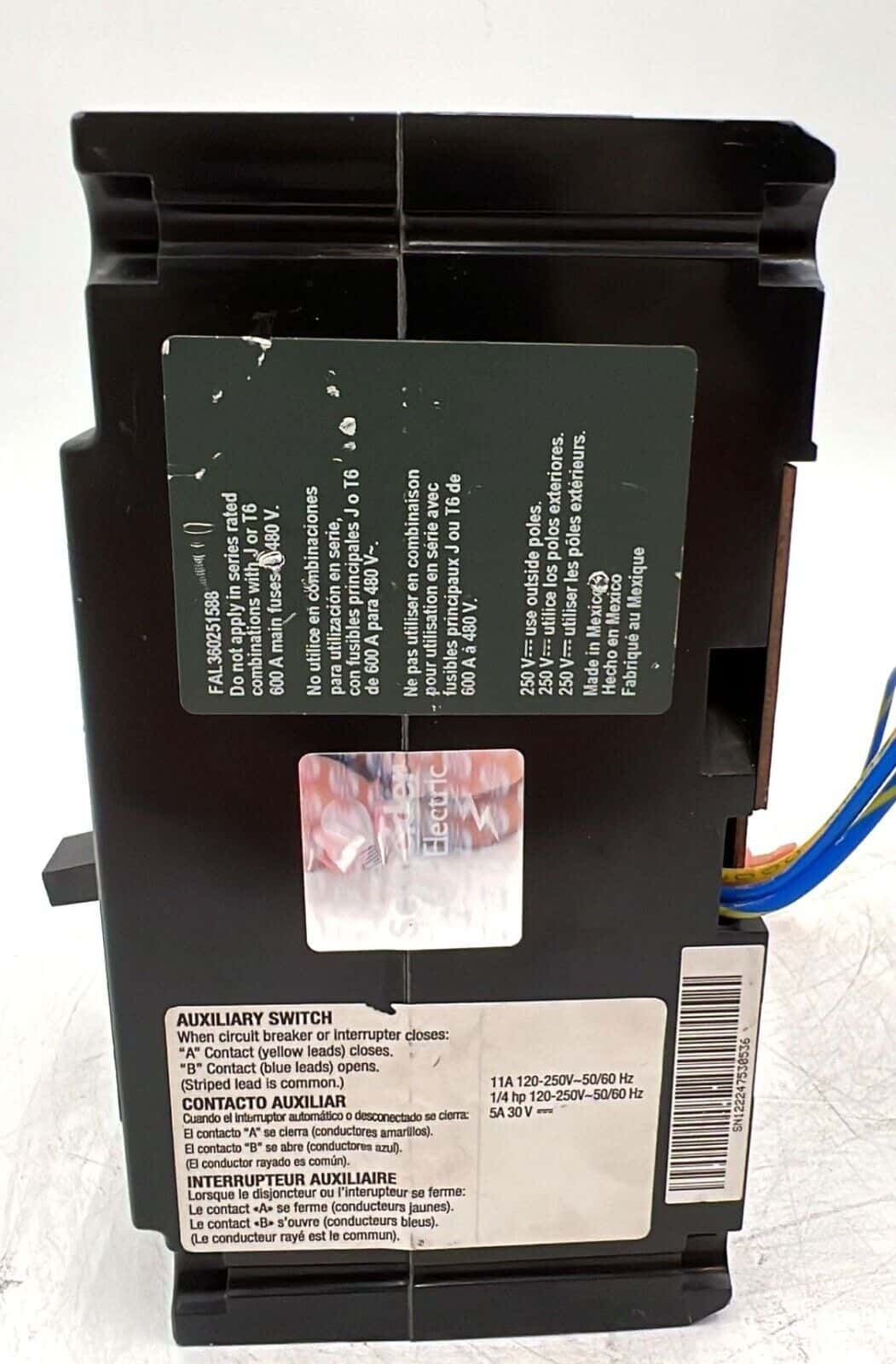 25 Amps, Square D #FAL36025188, Circuit Breaker, 3-Pole, 600 Volts - Image 3