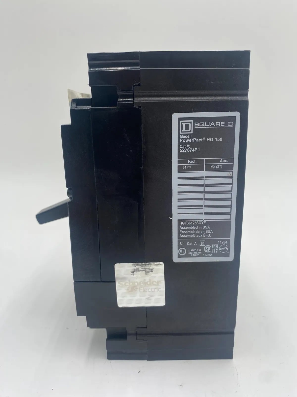 125 Amps, Square D #HGL36125, Circuit Breaker, 3-Pole, 600 Volts - Image 5