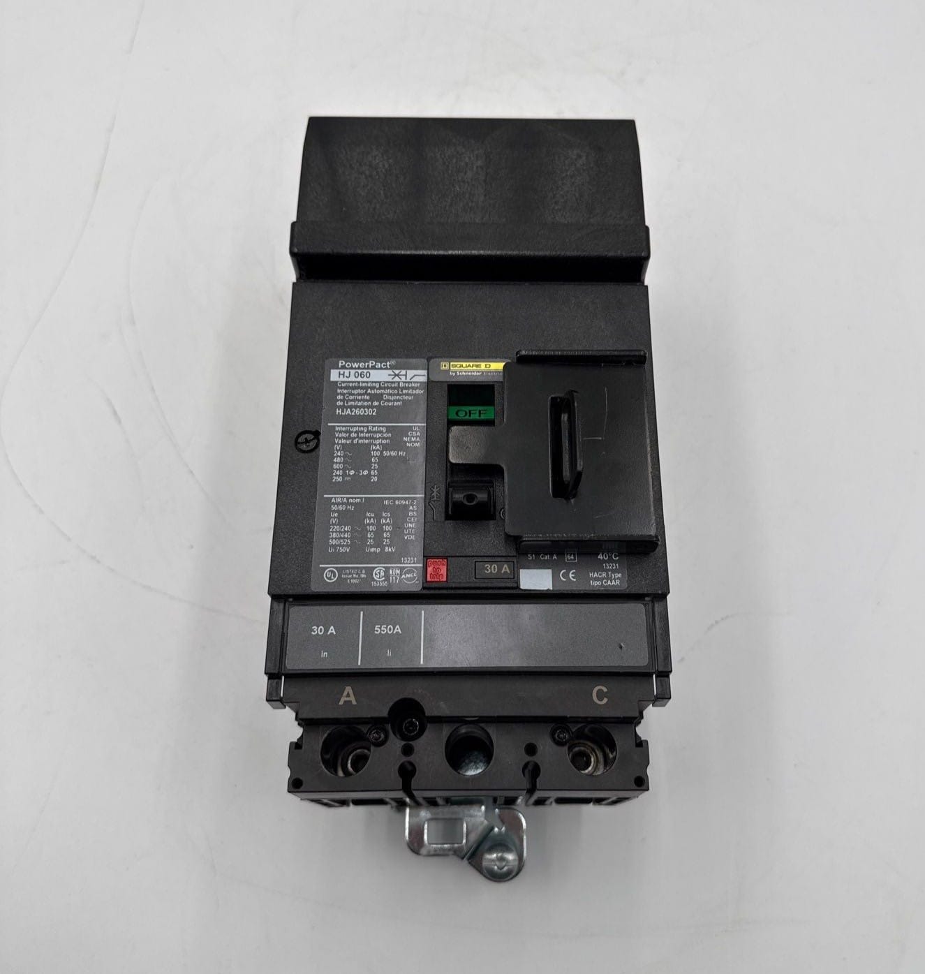 30 Amps, Square D #HJA260302, I-Line Circuit Breaker, 2-Pole, 600 Volts - Image 1