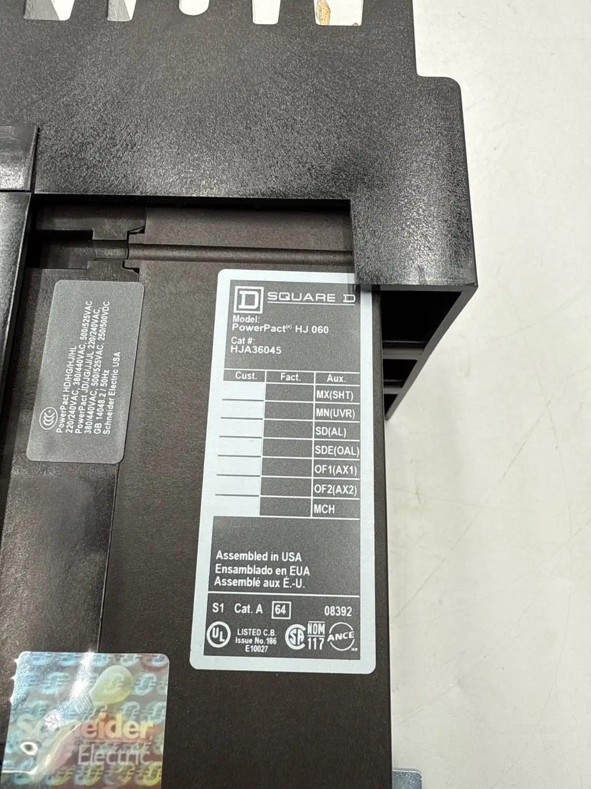 45 Amps, Square D #HJA36045, I-Line Circuit Breaker, 3-Pole, 600 Volts - Image 6