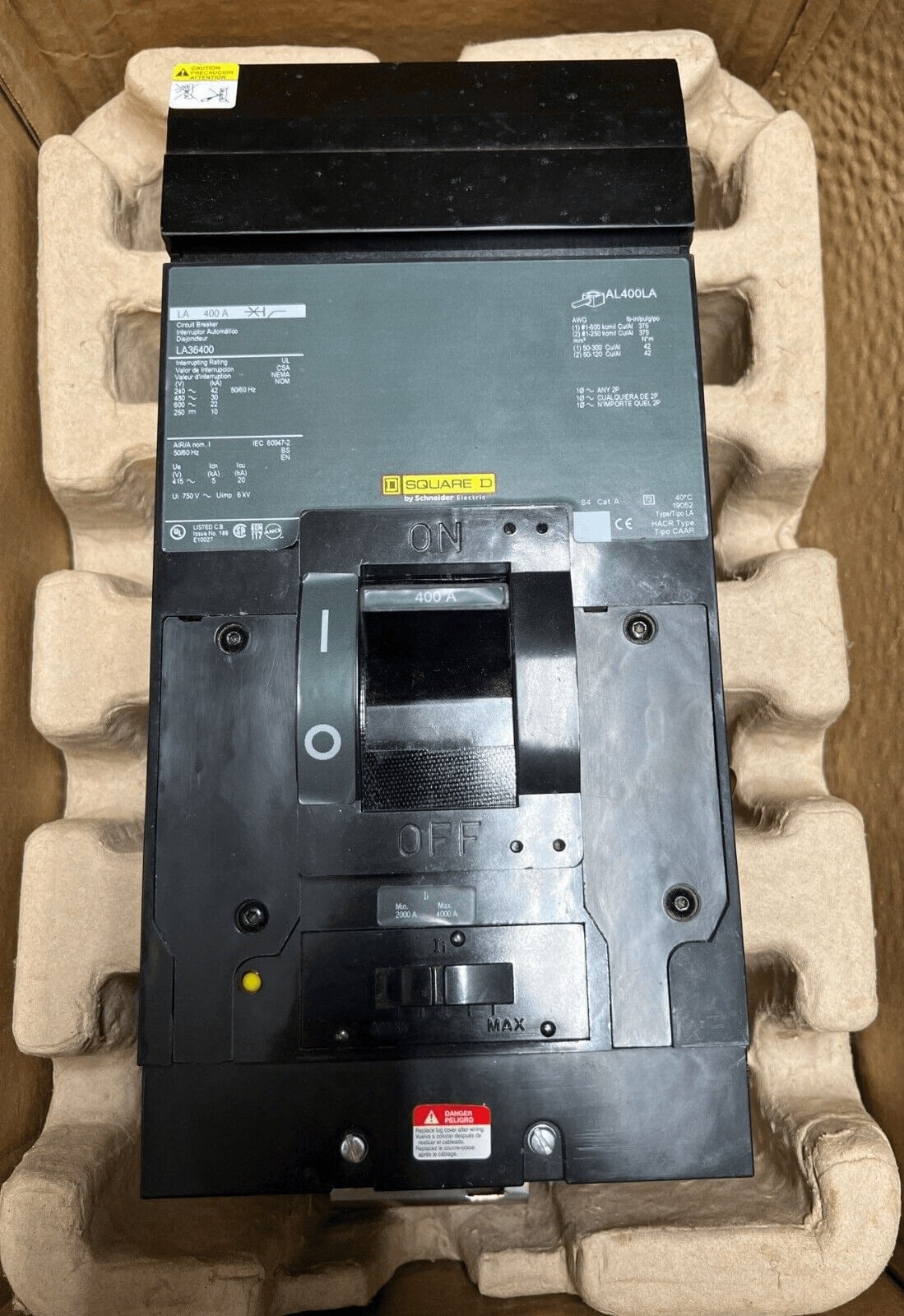 400 Amps, Square D #LA36400, I-Line Circuit Breaker, 3-Pole, 600 Volts, NEW - Image 3