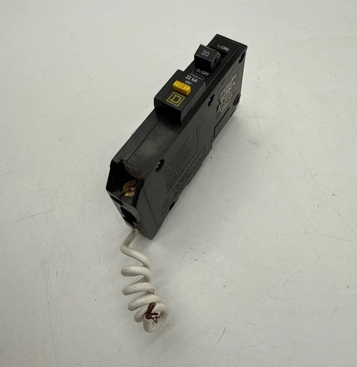 20 Amps, Square D #QOB120VHGFI, Circuit Breaker, 1-Pole, 120 Volts, 22kA - Image 1