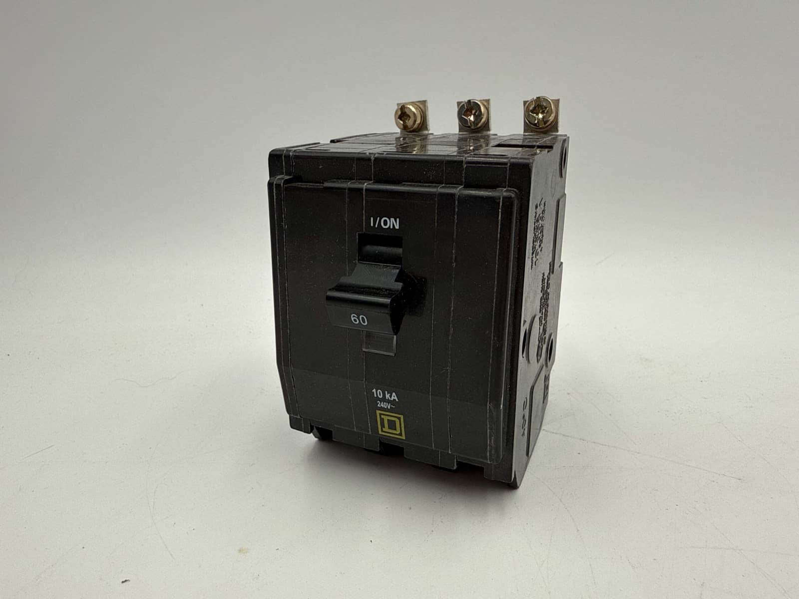 60 Amps, Square D #QOB360, Circuit Breaker, 3-Pole, 240 Volts, Bolt-On - Image 1