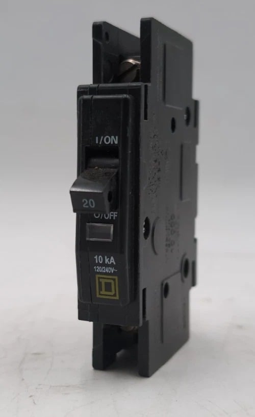 20 Amps, Square D #QOU120, Miniature Circuit Breaker, 1-Pole, 240 Volts, 10kA, NEW - Image 1