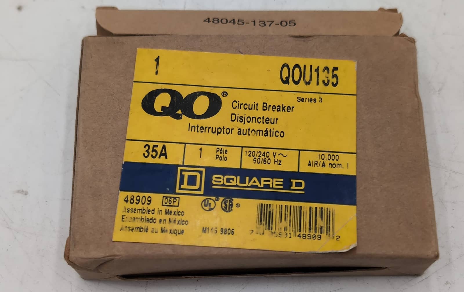 35 Amps, Square D #QOU135, Circuit Breaker, 1-Pole, 240/120 Volts, NEW - Image 5
