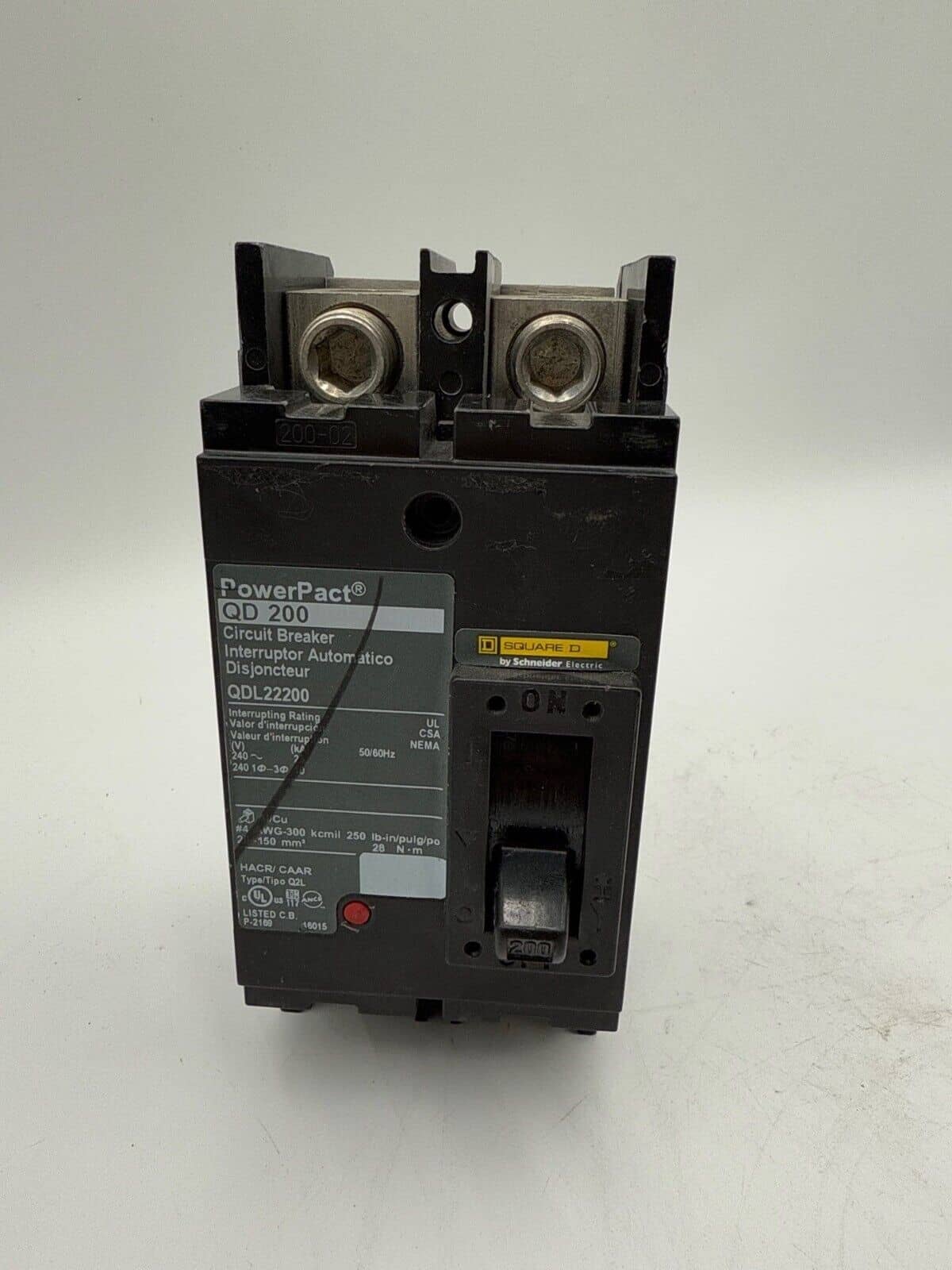 200 Amps, Square D #QDL22200, Circuit Breaker, 2-Pole, 240 Volts - Image 2