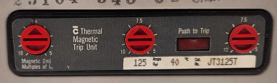 125 Amps, Westinghouse #JDB3125, Circuit Breaker, 3-Pole, 600 Volts - Image 3