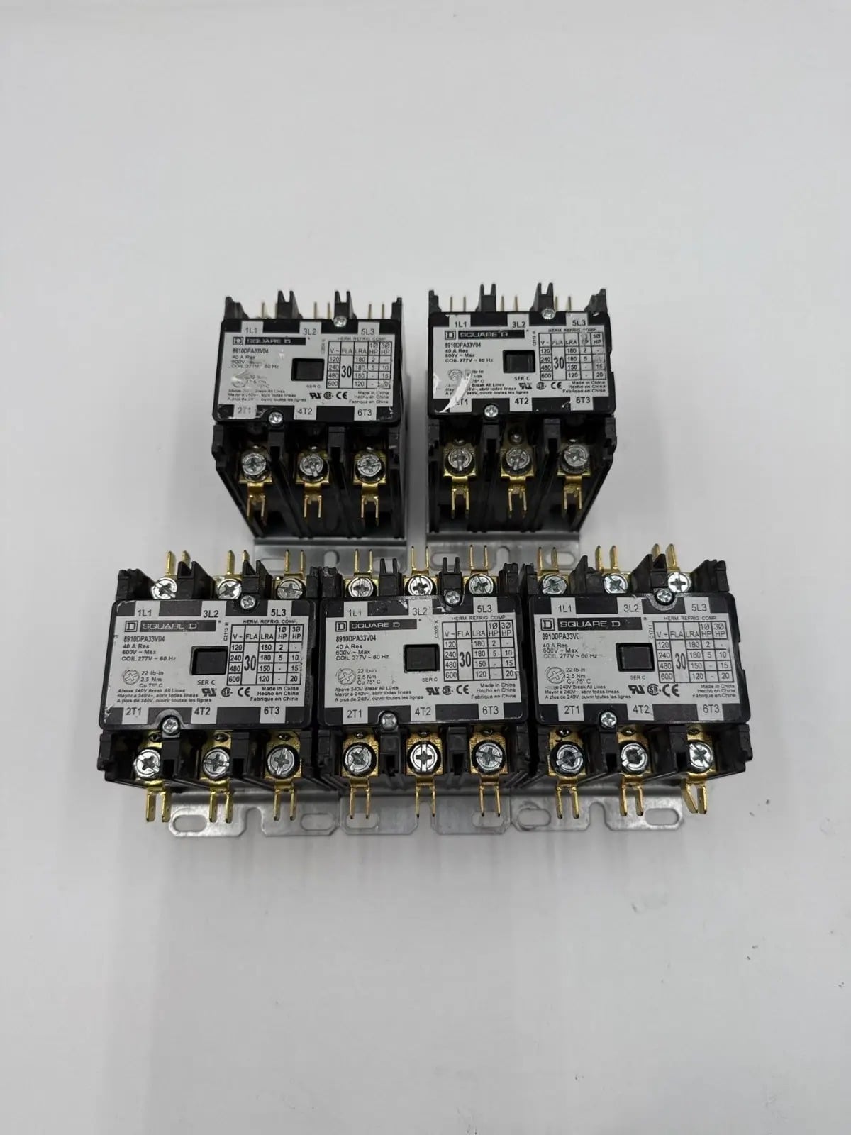 40 Amp. Square D #8910DPA33V04, Definite Purpose Contactor, 3-Pole, 600 Volts, 277 Volts Coil, 3PH, 20 HP - Image 10