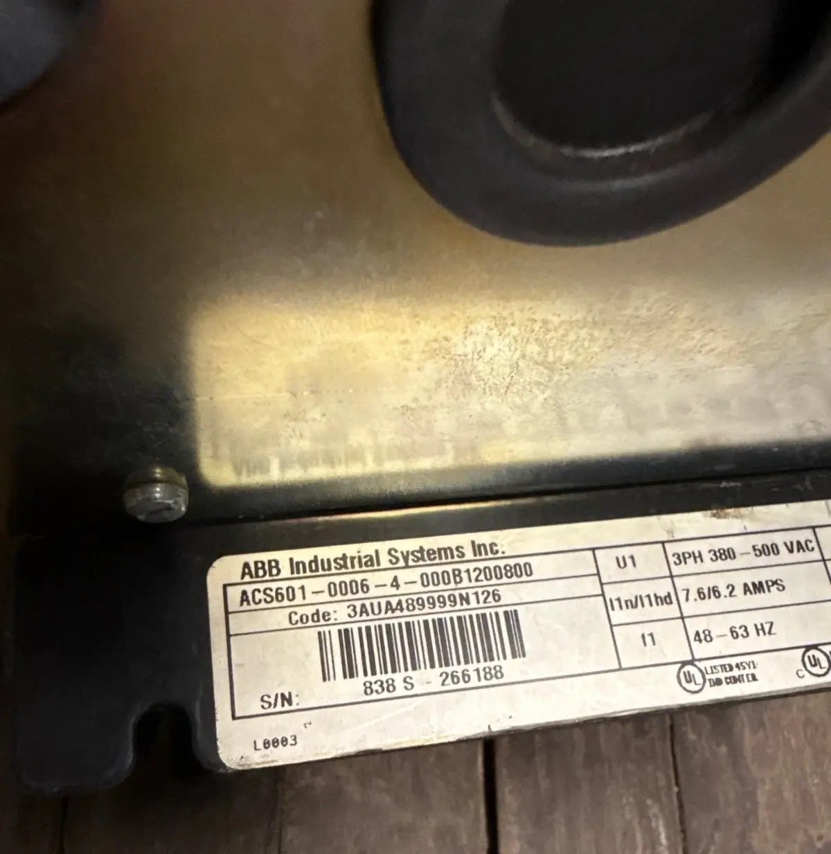 5 HP ABB #A cs601-0006-4-000b1, Variable Freq Drive, 380-500 Volts, 3PH, 48-63 Hz. - Image 2