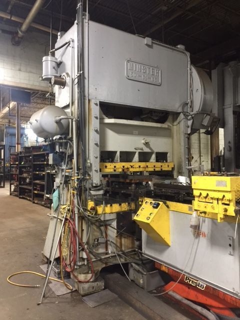 160 Ton, Minster #50-6-1/2, straight side double crank press, 4.5" stroke, 100 SPM, air clutch & brake - Image 1