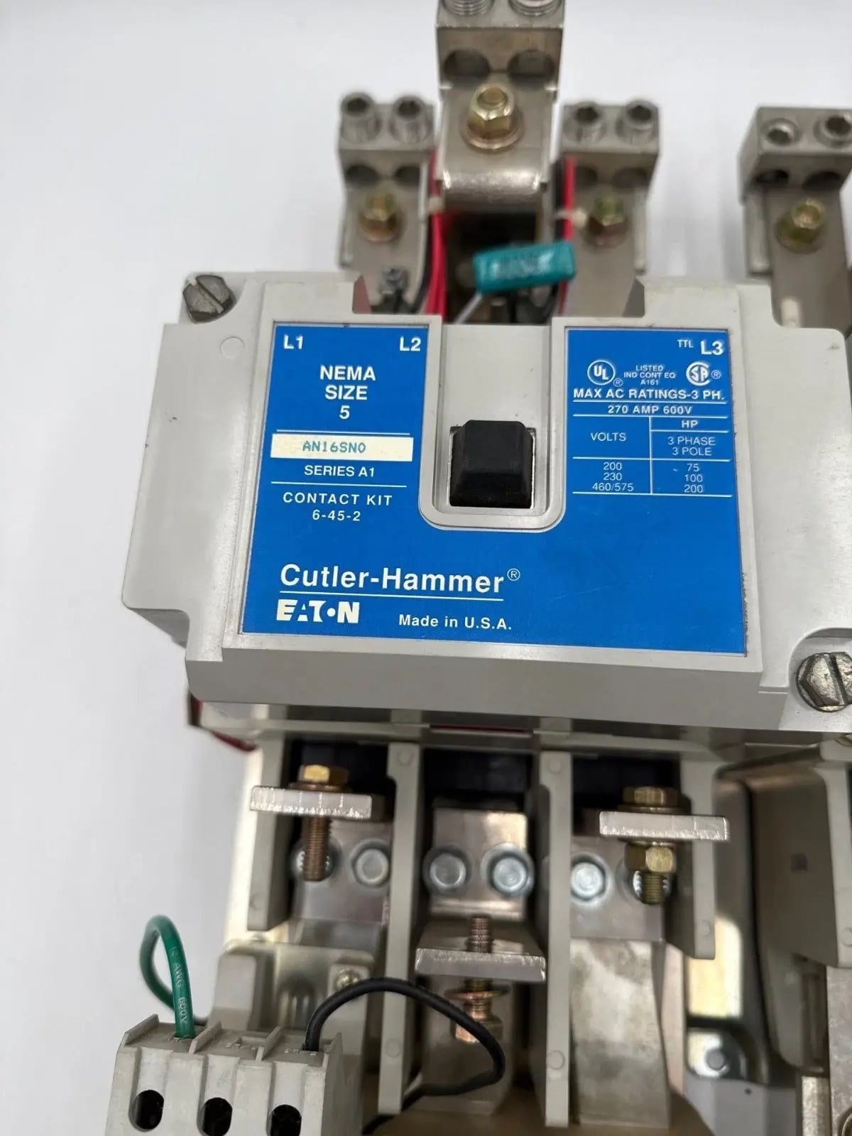 270 Amp, Cutler-Hammer #AN16SN0, NEMA Size 5 Reversing Starter CN15SN3, 3-Pole, 200 HP, 110/120 Volts Coil - Image 2