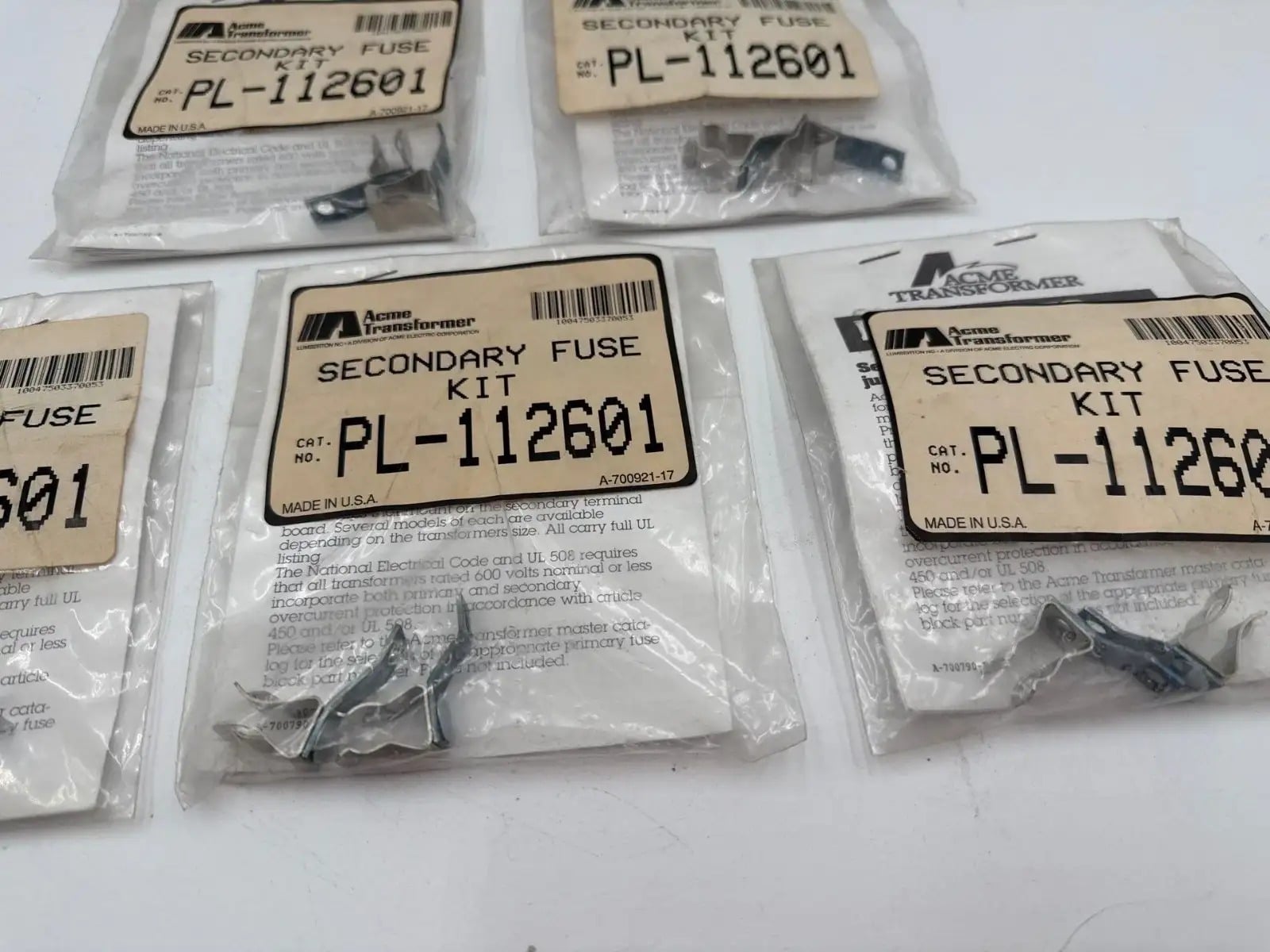 Acme #PL-112601, Transformer Secondary Fuse Kit For 13/32" x 1-1/2", NEW, LOT of 5 - Image 3