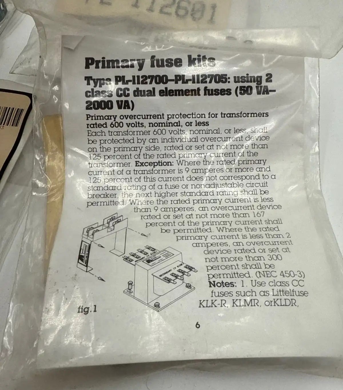 Acme #PL-112601, Transformer Secondary Fuse Kit For 13/32" x 1-1/2", NEW, LOT of 5 - Image 5