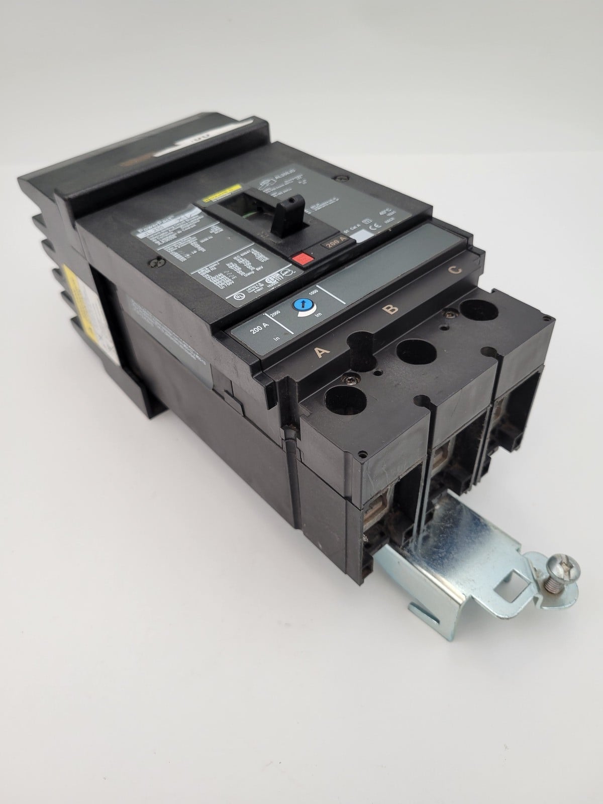200 Amp. Square D #JLA36200, PowerPact I-Line Circuit Breaker, 3P, 600 Volts, JL250, w/ mounting hardware - Image 1