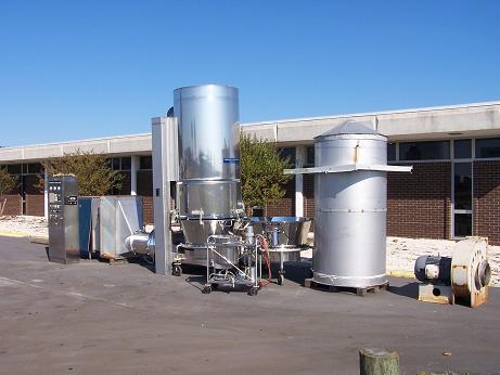 Aeromatic #S-6, 200 kg, 316 Stainless Steel Fluid Bed Spray Granulator, (2) product containers, steam heater - Image 2