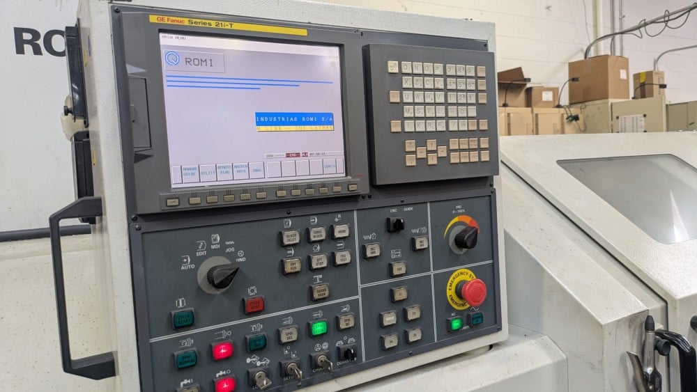 Romi #M20, CNC teach lathe, Fanuc 21i-T control, 20.5" swing x 60" centers, 10.2" over cross slide, 3.15" - Image 7