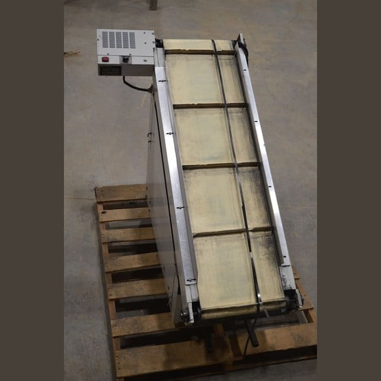 15" wide x 53" long Audion Automation, Recycling Conveyor, step type belt, 120 Volts, 1PH - Image 2
