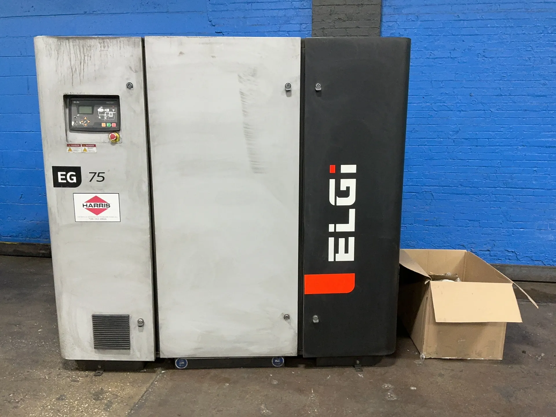 125 PSI, Elgi #EG-75-125, Rotary Screw Air Compressor, 100 HP, Elgi Neuron digital read out, 208-230/460 V. - Image 2