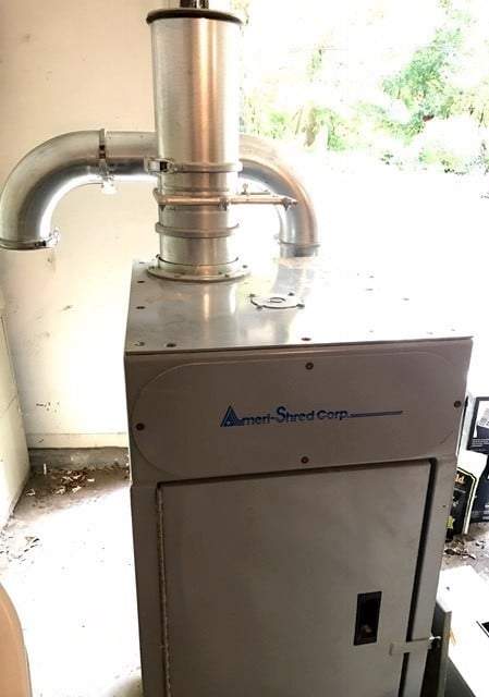 400 cfm Amerishred #DC1100, used industrial shredder dust collector - Image 1