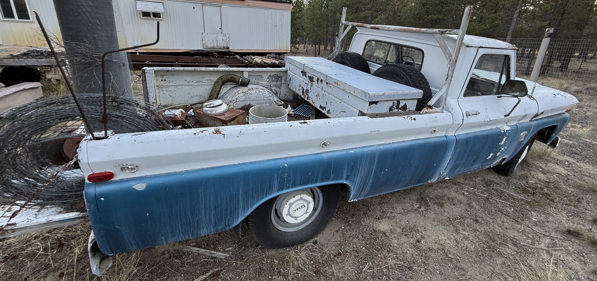 Chevrolet #C10, Fleetside Long Bed Pickup Truck, inline 6 engine, column shift, bench seat, front push bar - Image 6