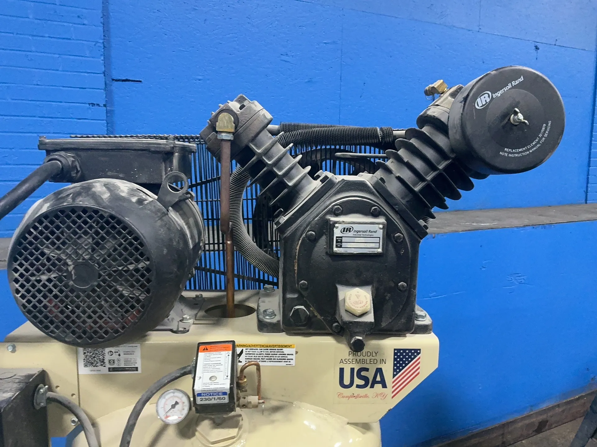 7.5 HP Ingersoll-Rand #2475N7.5-TSC, air compressor, 80 gallon tank, 175 psi, 3520 RPM, 32 A, 230 V., 1 phase - Image 4