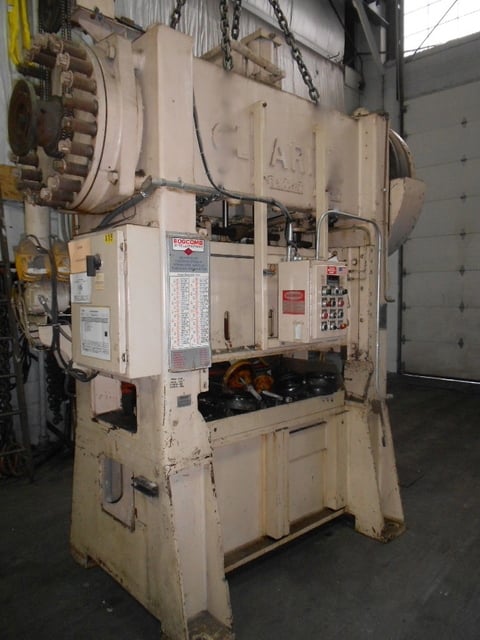 100 Ton, Clearing, straight side double crank press, 1-1/2" stroke, 10 HP, air clutch & brake, Farval - Image 1