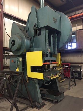 150 Ton, South Bend Johnson #150BG-AC, OBI press, 6" stroke, 22" Shut Height, 25-35 SPM, air clutch - Image 1