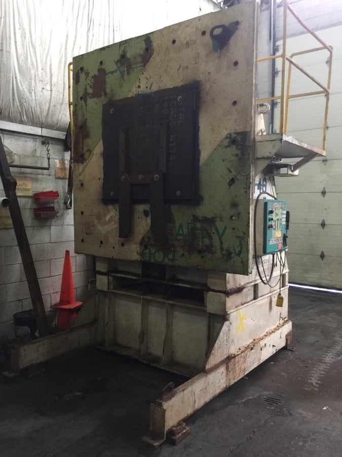 80000 lb. Aronson #HS/TS80, headstock / tailstock, 115 V., remote pendant, 84" x 84" table, 10 HP - Image 4