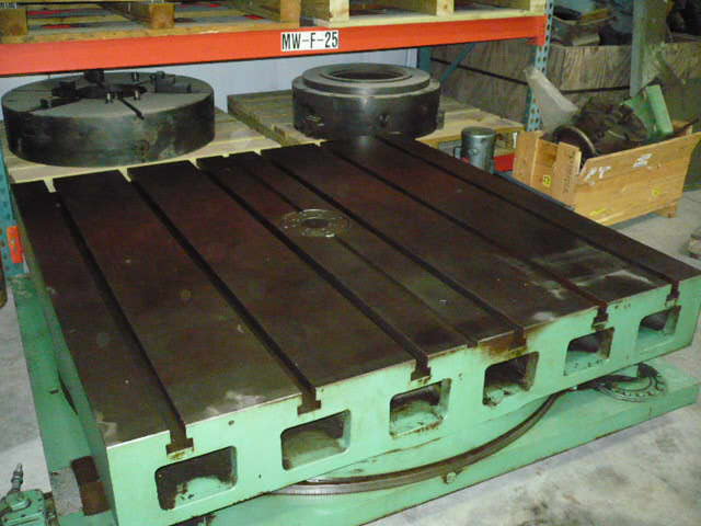 60" x 60" Giddings & Lewis #T60, air lift rotary table, power clamping to base, 10 ton capacity - Image 3