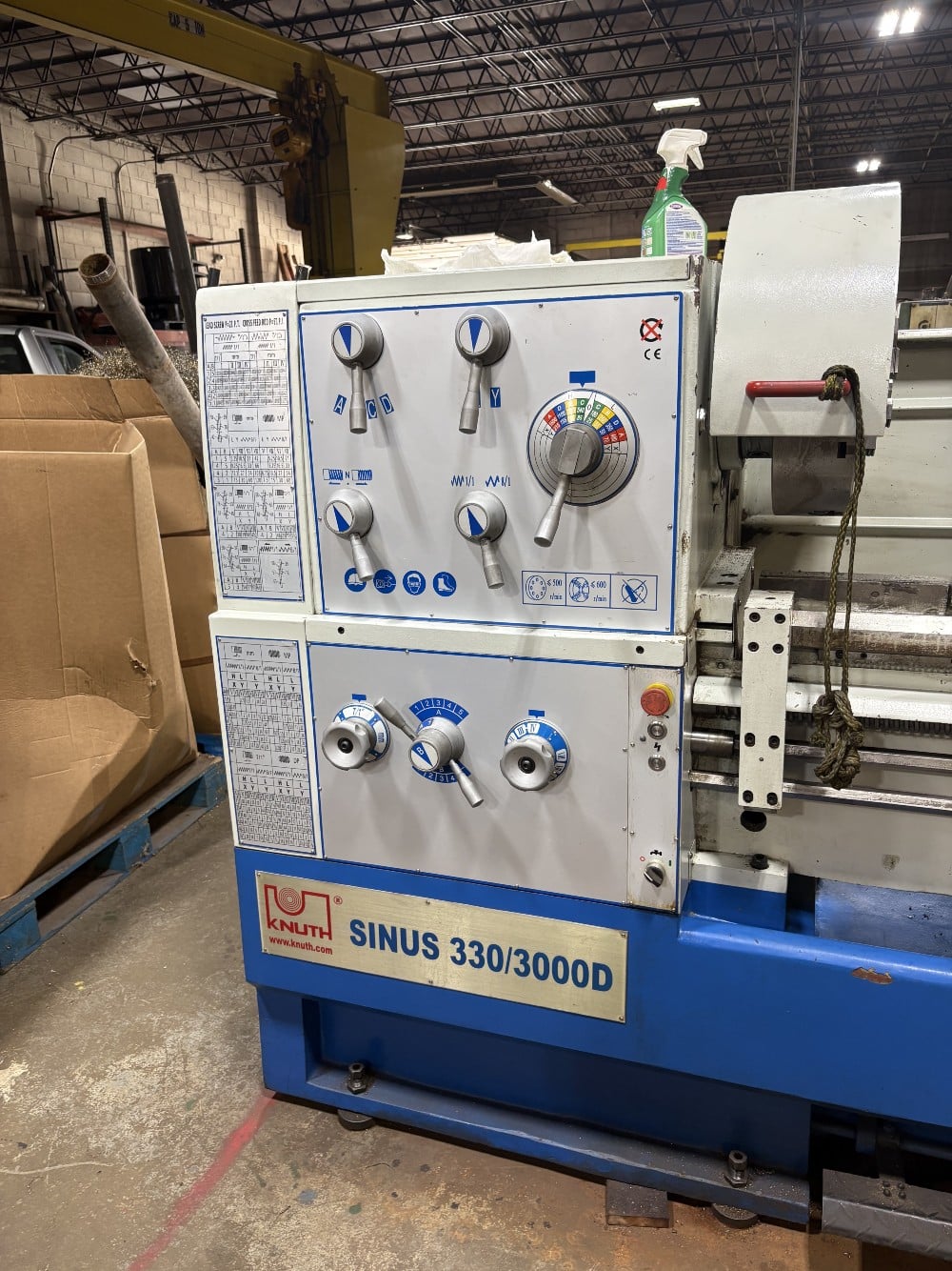 26" x 120" Knuth #Sinus-D-330/3000, engine lathe, 35" swing in gap, 17" swing over cross slide, 4.13" spindle - Image 5