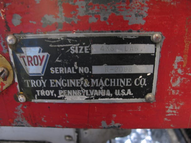 4" x 8" Troy Engine #R-2098, 3-roll horizontal, manifold w/individual shut-offs, chrome rolls, adjust rolls - Image 5