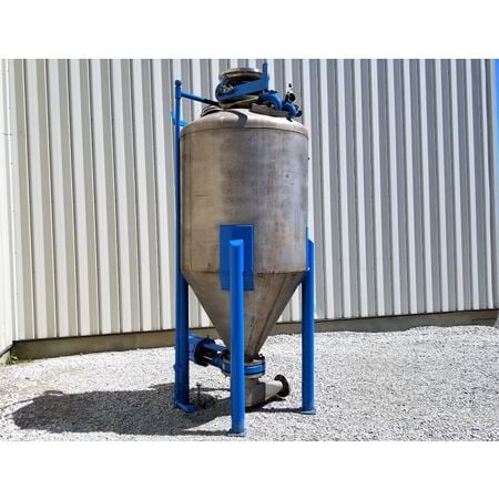 60 psi, Semco 50 cu.ft., 304S/S dense phase transporter pressure tank, dished head top, cone bottom, #12482 - Image 3