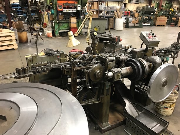 Nilson #S-2, 4-slide machine, 10" maximum feed length, 1/8" wire diameter, wire feed, from service, 1984, Tag - Image 3