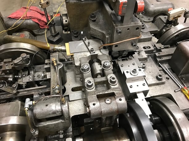 Nilson #S-2, 4-slide machine, 10" maximum feed length, 1/8" wire diameter, wire feed, from service, 1984, Tag - Image 4