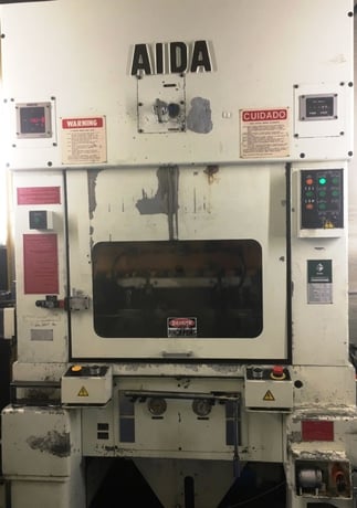45 Ton, Aida #LINX-400L, straight side double crank press, 35mm stroke, 250mm Shut Height, air clutch & - Image 1
