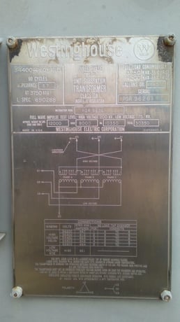 3750/4200 KVA 34400 Delta Primary, 4160Y Secondary, Westinghouse - Image 1