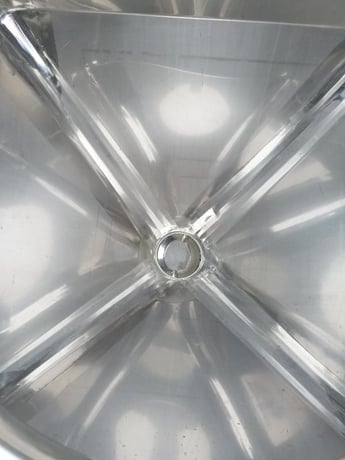80 gallon Stainless Steel Sanitary tote tank, approx. 10 cu.ft., 30" x 30" x 12" straight side, 24" deep cone - Image 2