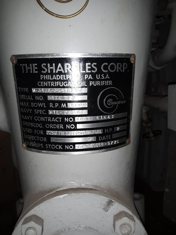 Sharples Pennwalt #14VN2P Super Centrifuge, purifier, 225 GPH lube oil, 440 V., unused condition - Image 4