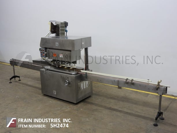 Karl Clement #U4, automatic, inline, Stainless Steel, 4 station (8 spindle) feeder, capper & conveyor, 10-90 - Image 5