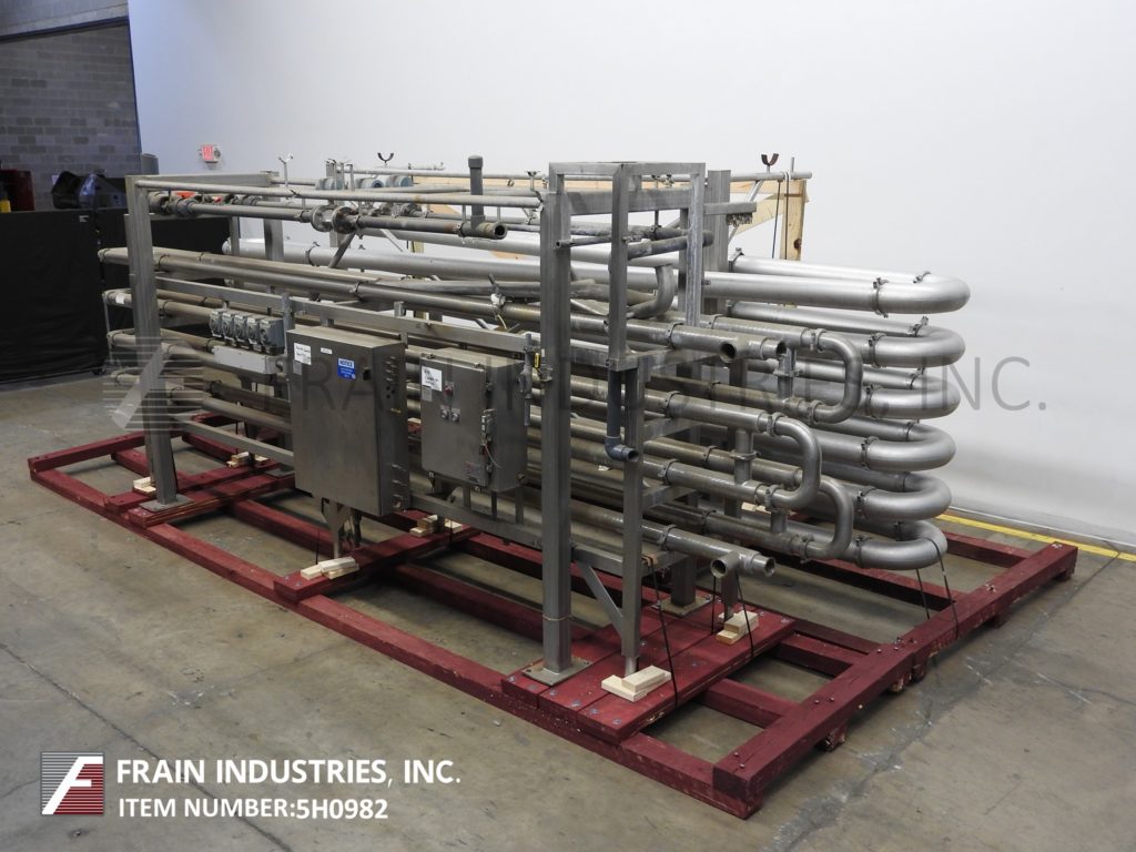 APV / SPX Heat Transfer #CMTNT-C-14-25-154, tube in tube HTST system, 5 HP tri-clamp discharge - Image 1