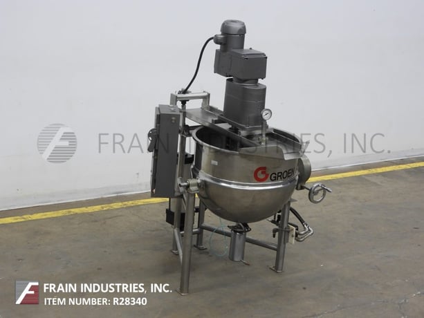 40 gallon Groen #DNTA40, 316 Stainless Steel jacketed kettle, 28" diameter x 21" deep, 125 psi, 2-1/2" OD/2" - Image 1