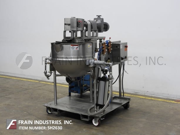 50 gallon Lee #50CHD9MT, 316 Stainless Steel jacketed double motion kettle, 30" diameter x 22" deep, 100 psi - Image 1